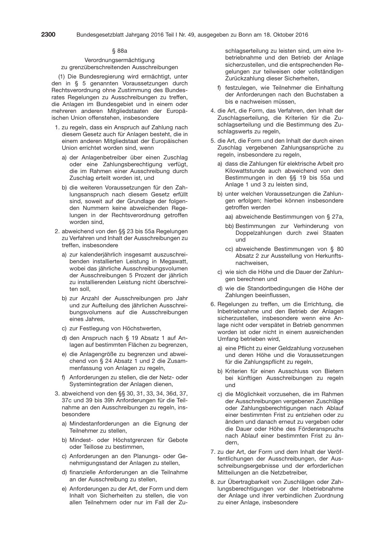 BGBl. 2016, Seite 2300 — Originalseite als Abbildung