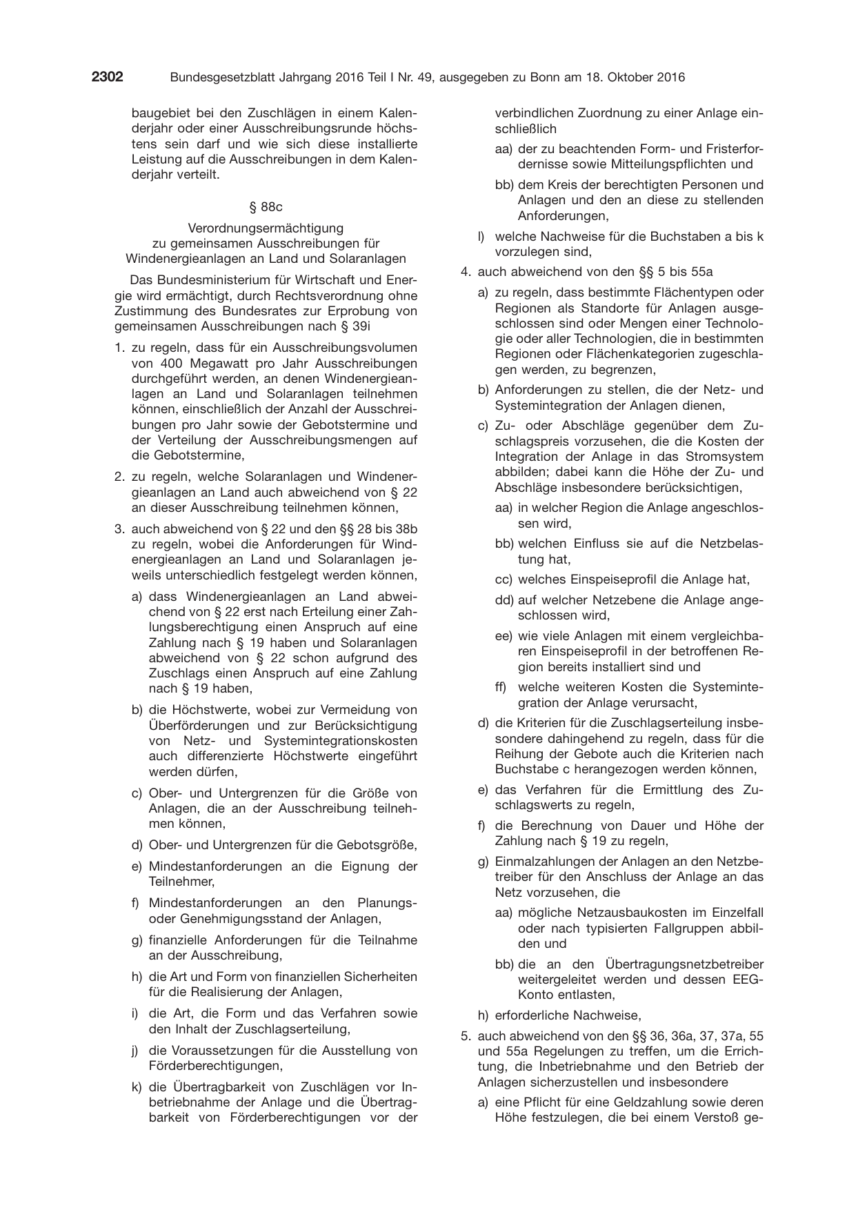 BGBl. 2016, Seite 2302 — Originalseite als Abbildung