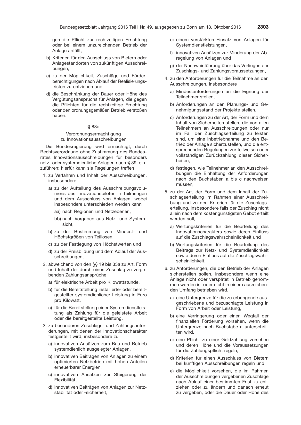 BGBl. 2016, Seite 2303 — Originalseite als Abbildung