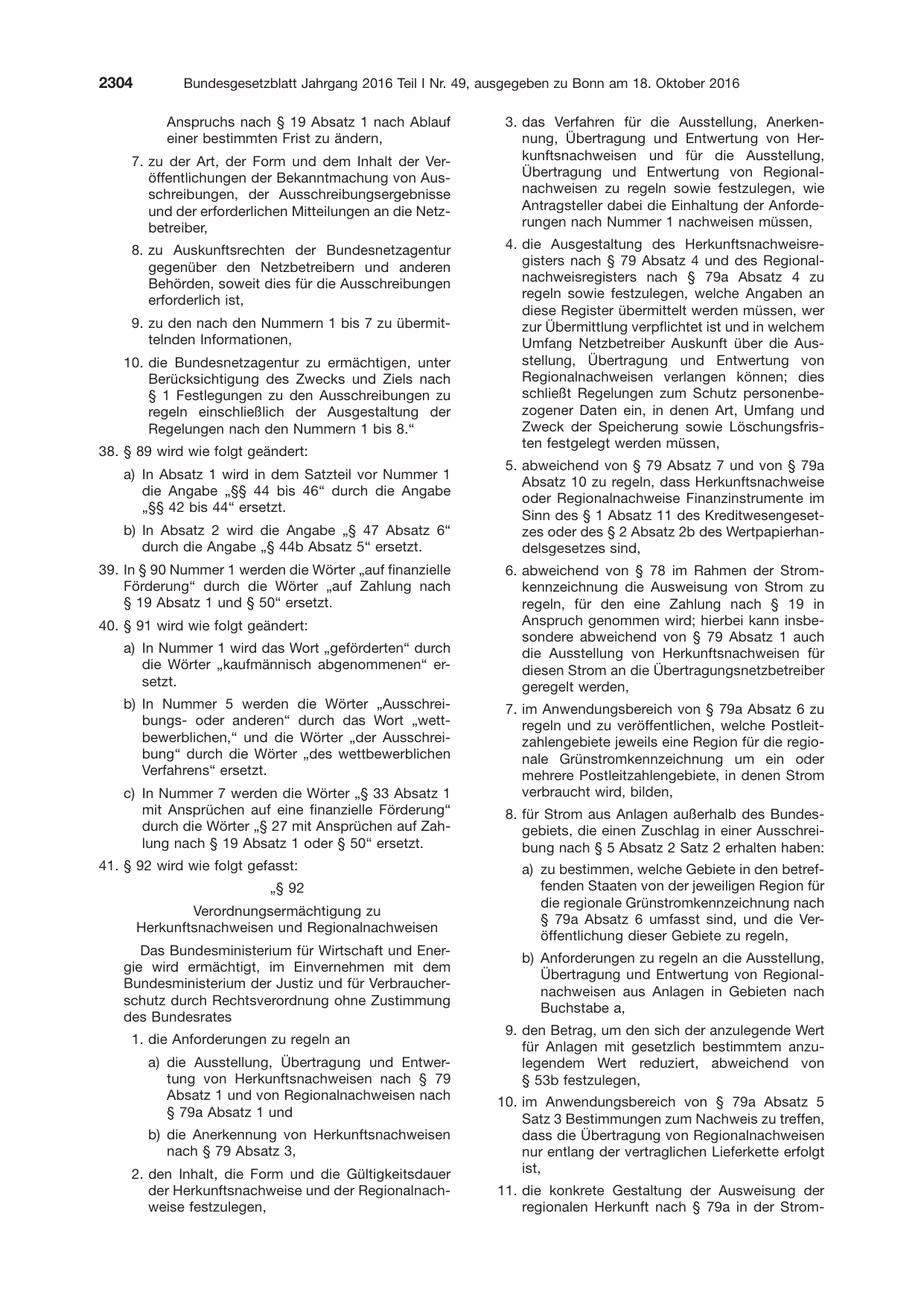 BGBl. 2016, Seite 2304 — Originalseite als Abbildung