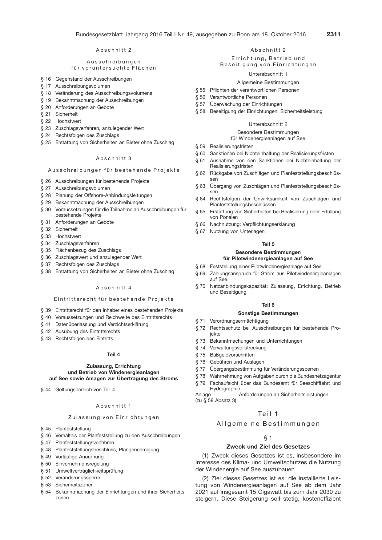 BGBl. 2016, Seite 2311 — Originalseite als Abbildung
