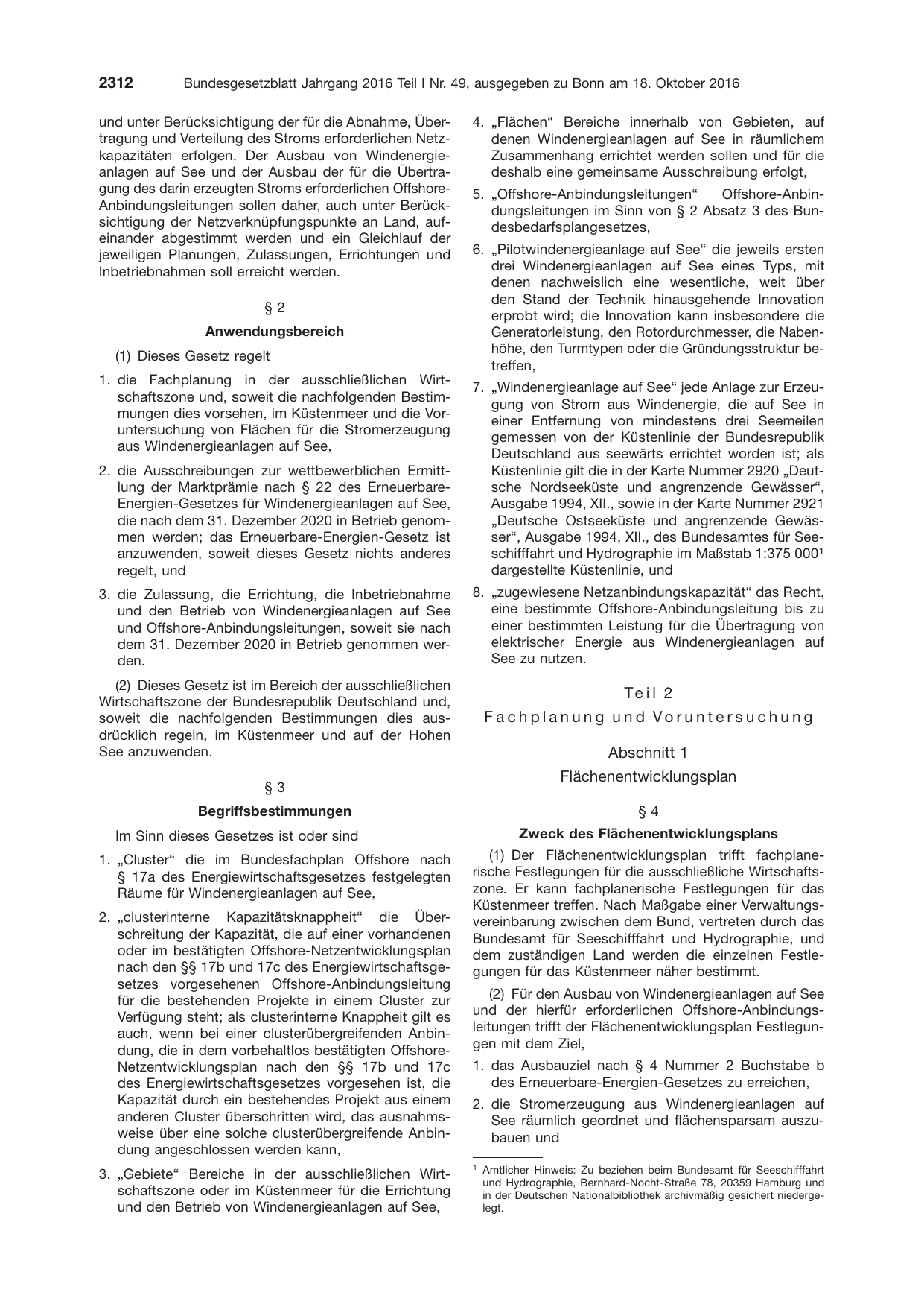 BGBl. 2016, Seite 2312 — Originalseite als Abbildung