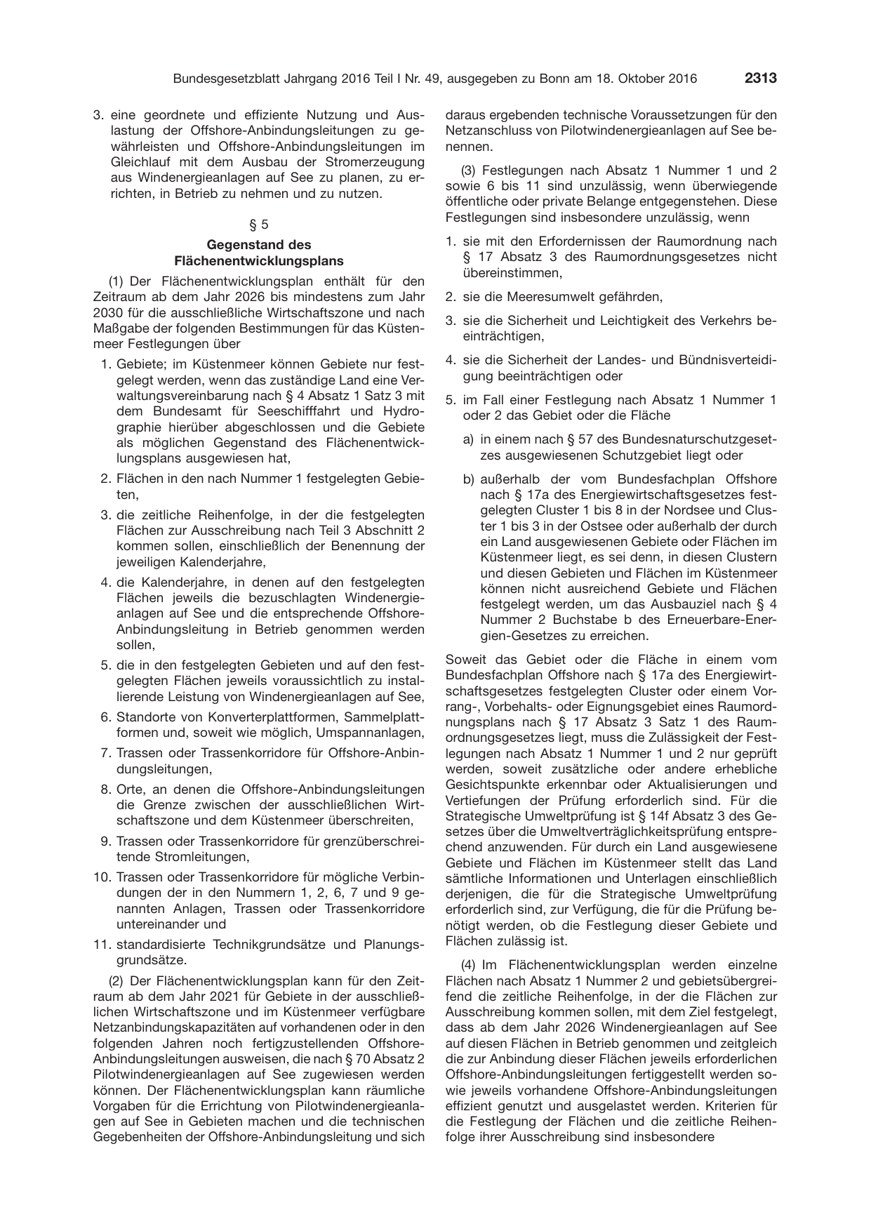 BGBl. 2016, Seite 2313 — Originalseite als Abbildung