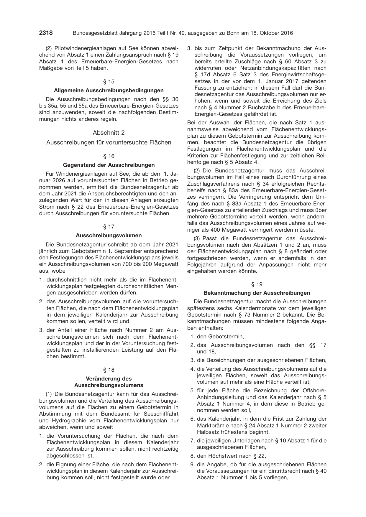 BGBl. 2016, Seite 2318 — Originalseite als Abbildung