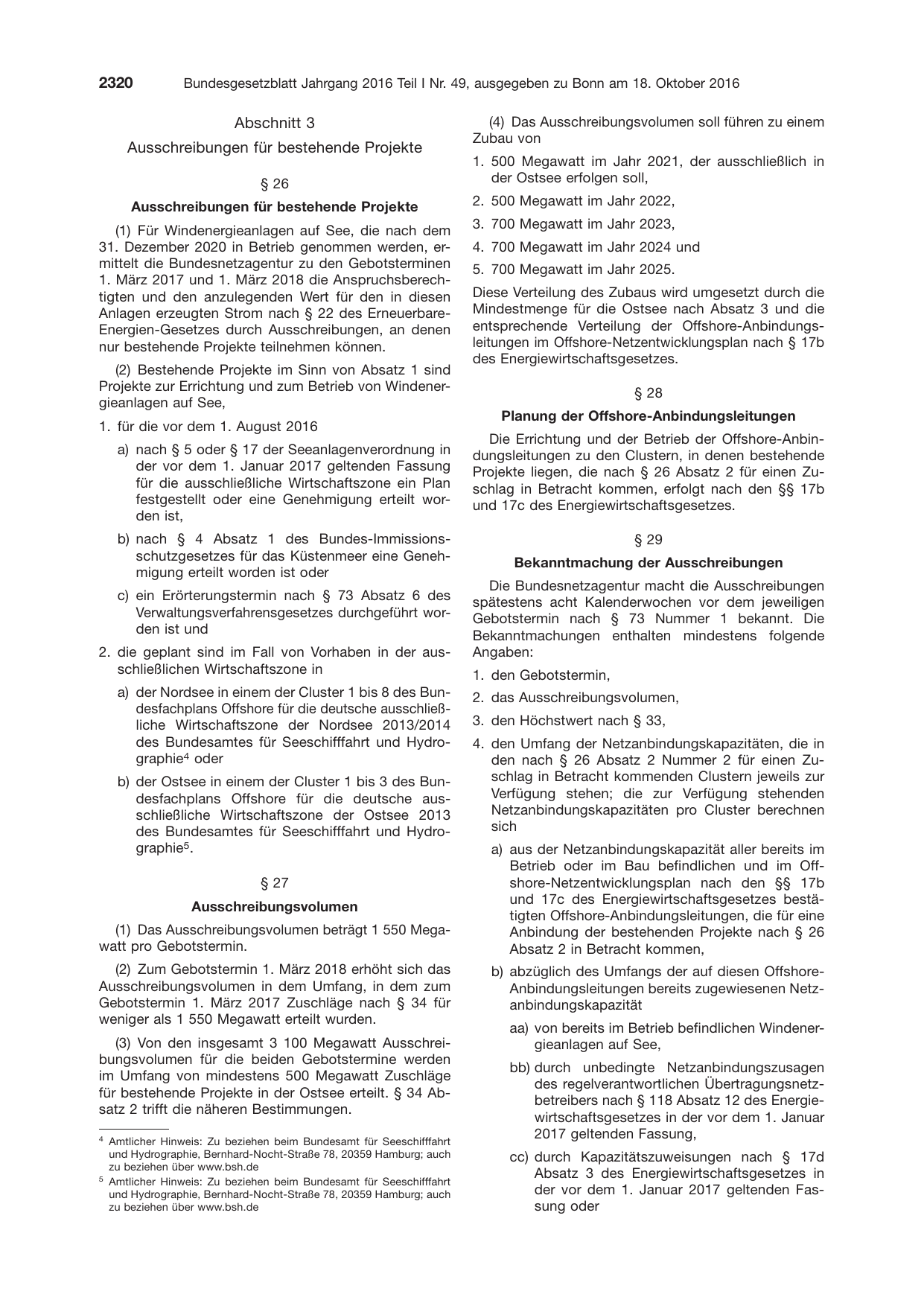 BGBl. 2016, Seite 2320 — Originalseite als Abbildung