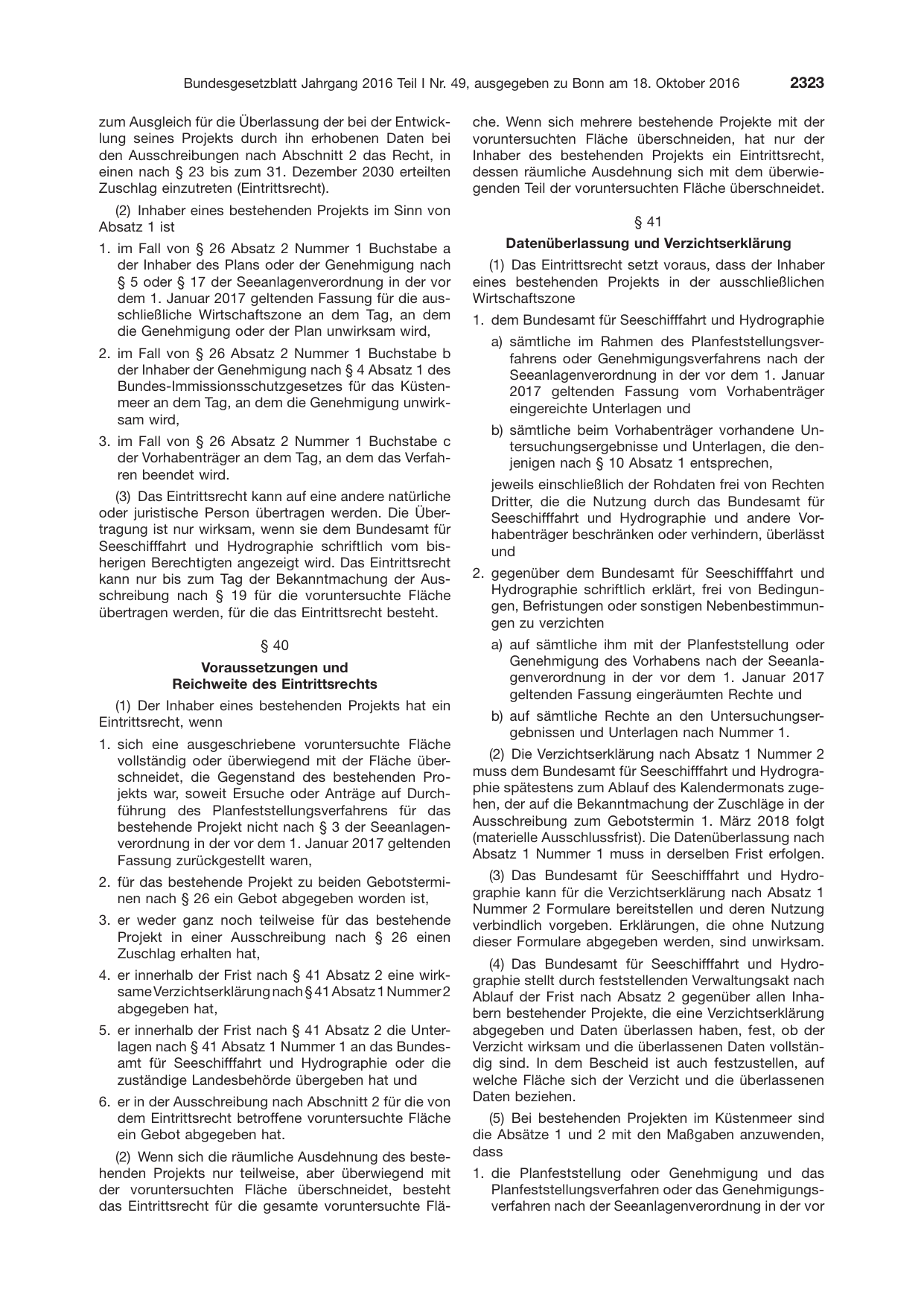 BGBl. 2016, Seite 2323 — Originalseite als Abbildung