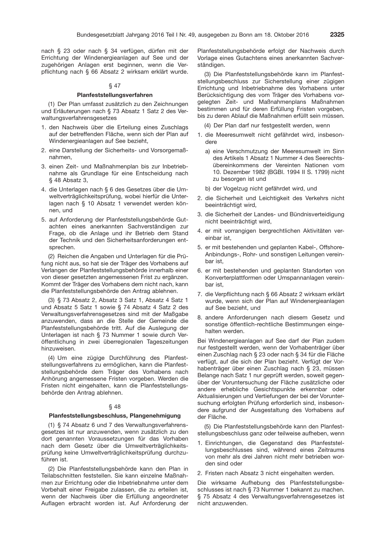 BGBl. 2016, Seite 2325 — Originalseite als Abbildung