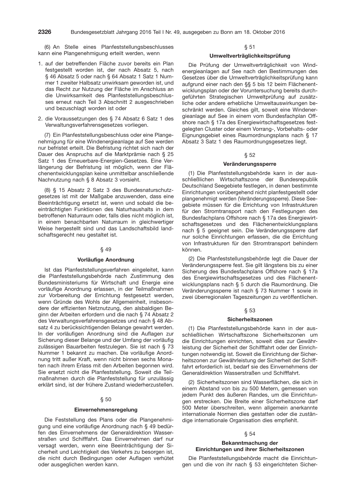 BGBl. 2016, Seite 2326 — Originalseite als Abbildung