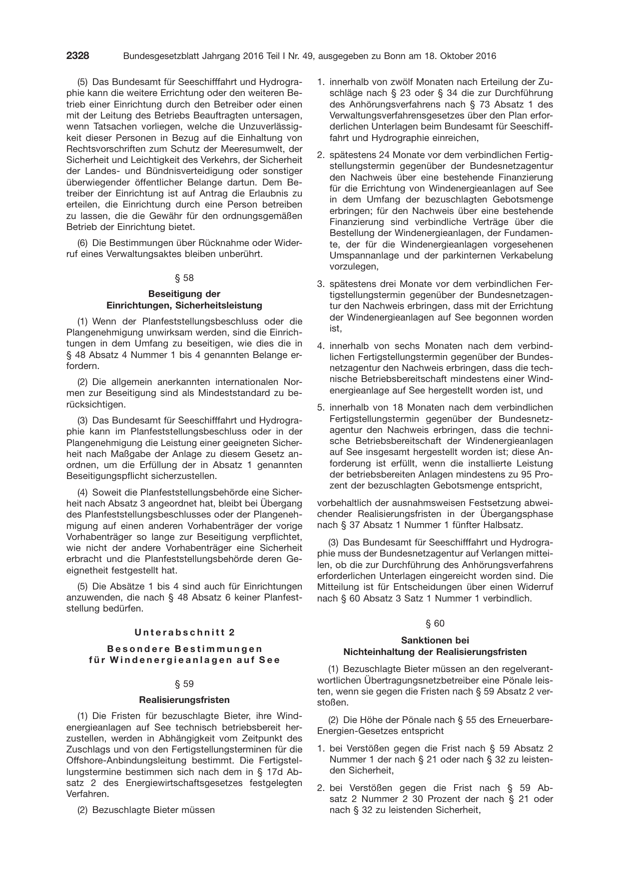 BGBl. 2016, Seite 2328 — Originalseite als Abbildung