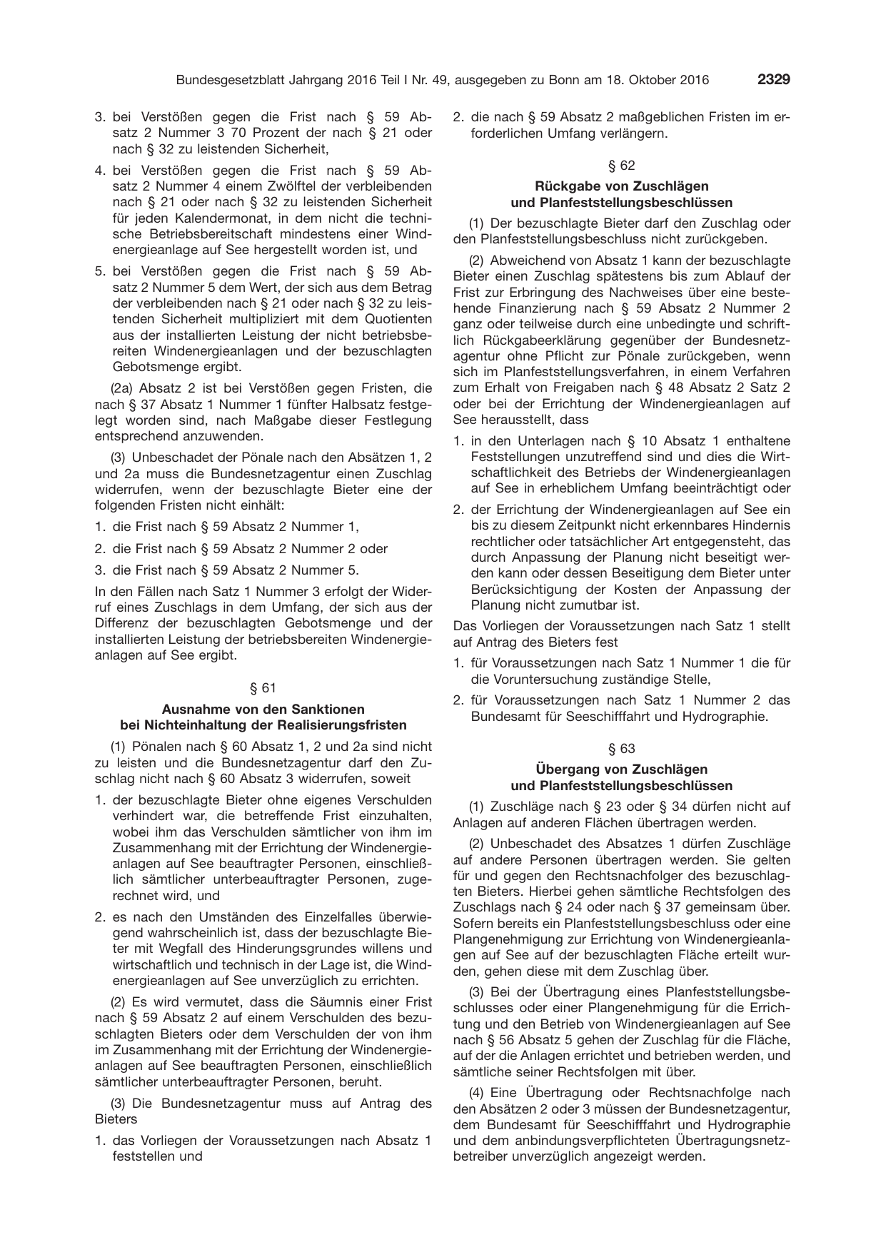 BGBl. 2016, Seite 2329 — Originalseite als Abbildung