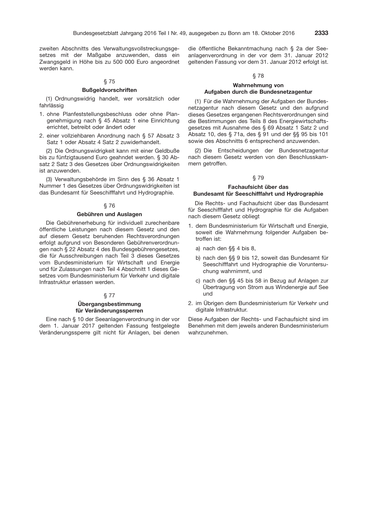 BGBl. 2016, Seite 2333 — Originalseite als Abbildung