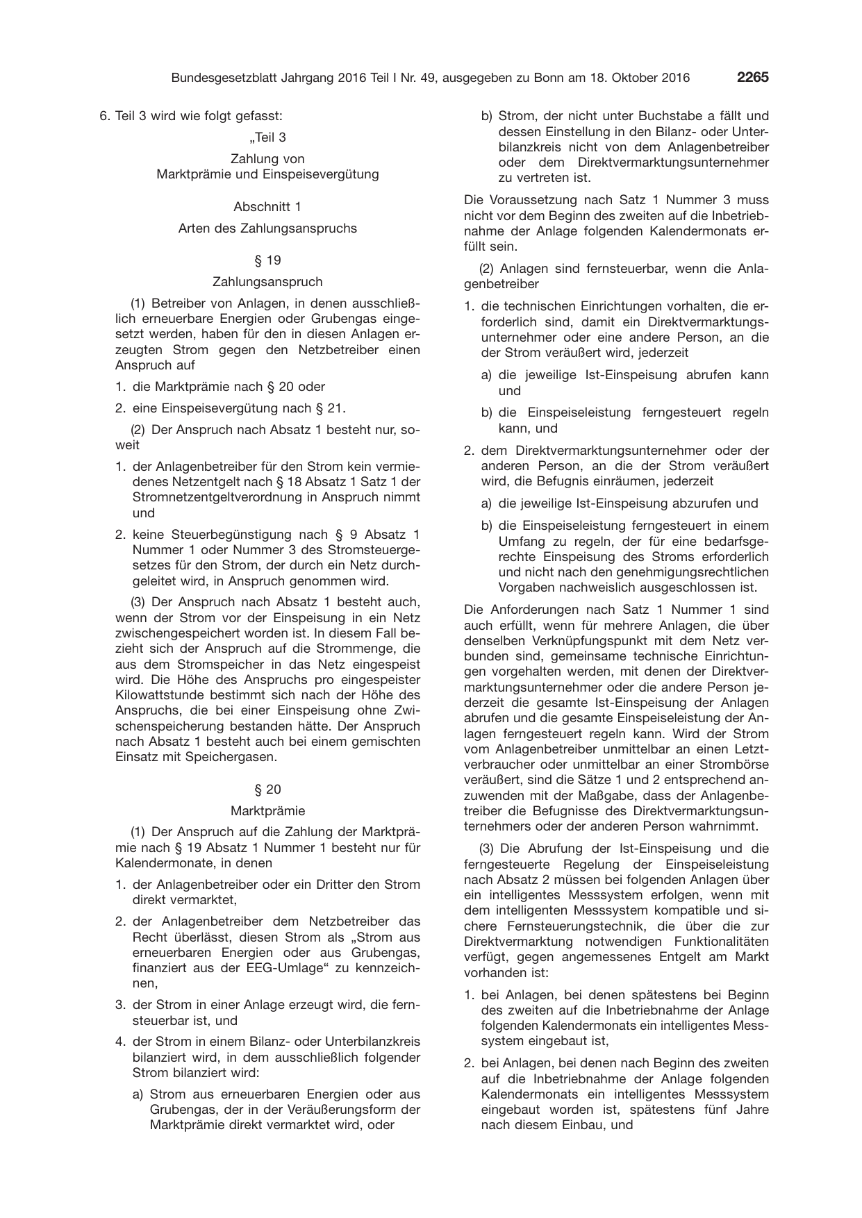 BGBl. 2016, Seite 2265 — Originalseite als Abbildung