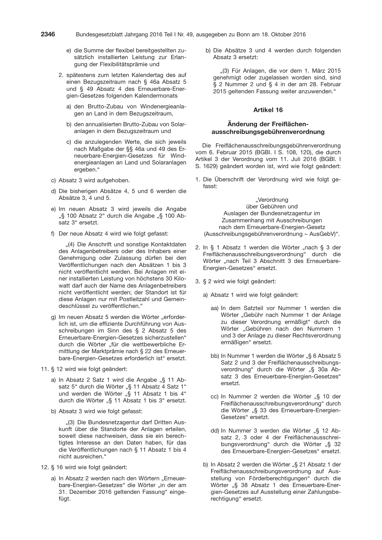 BGBl. 2016, Seite 2346 — Originalseite als Abbildung