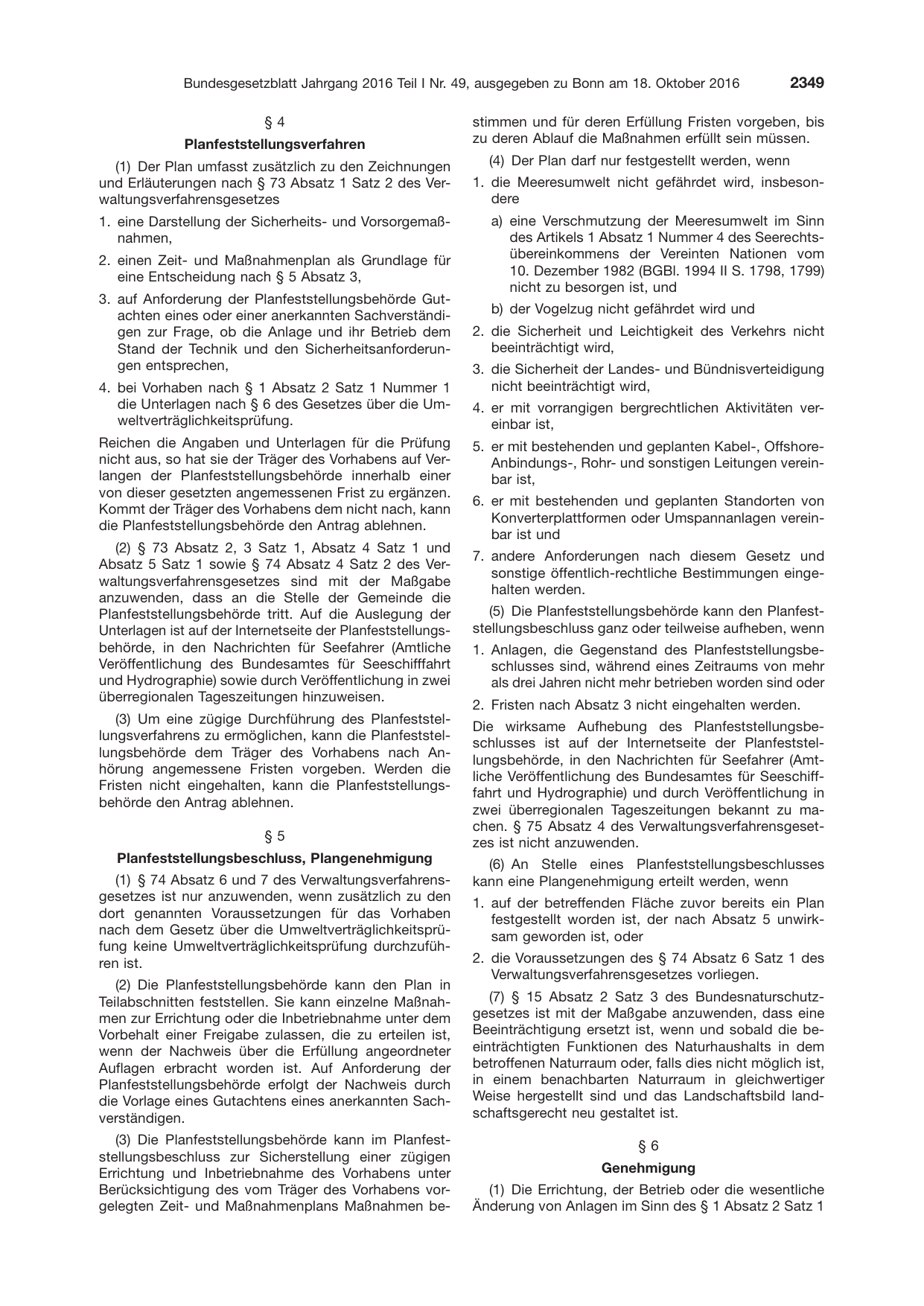 BGBl. 2016, Seite 2349 — Originalseite als Abbildung