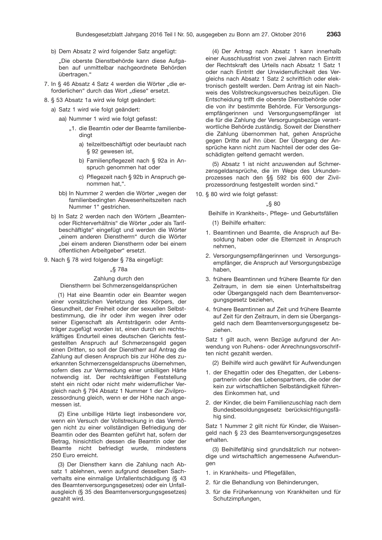 BGBl. 2016, Seite 2363 — Originalseite als Abbildung
