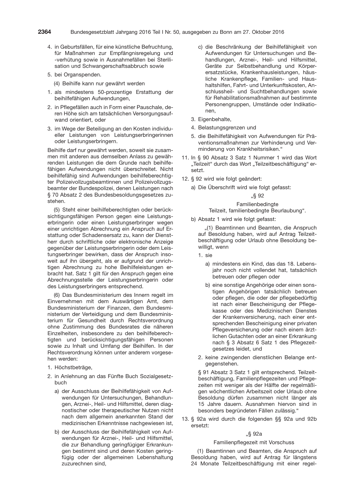 BGBl. 2016, Seite 2364 — Originalseite als Abbildung