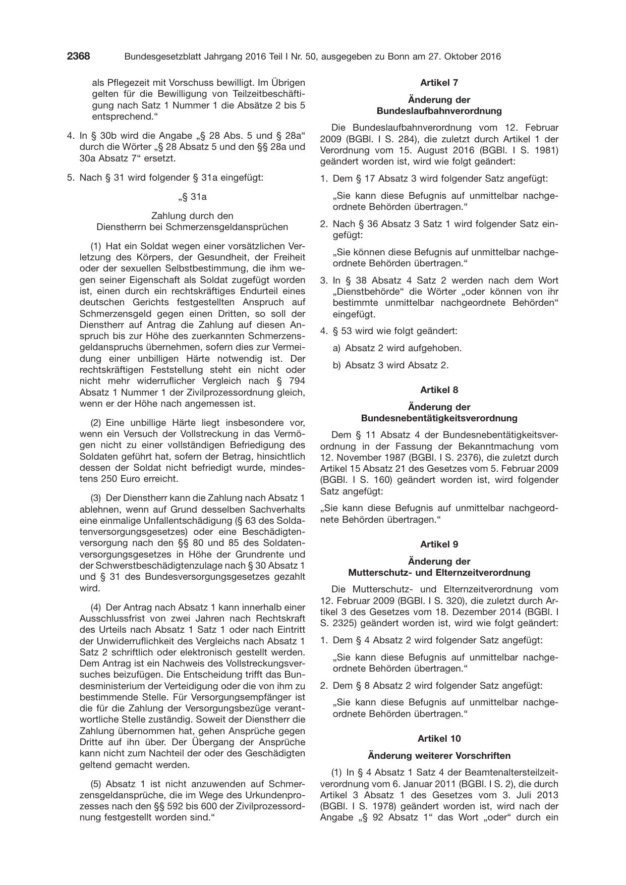 BGBl. 2016, Seite 2368 — Originalseite als Abbildung