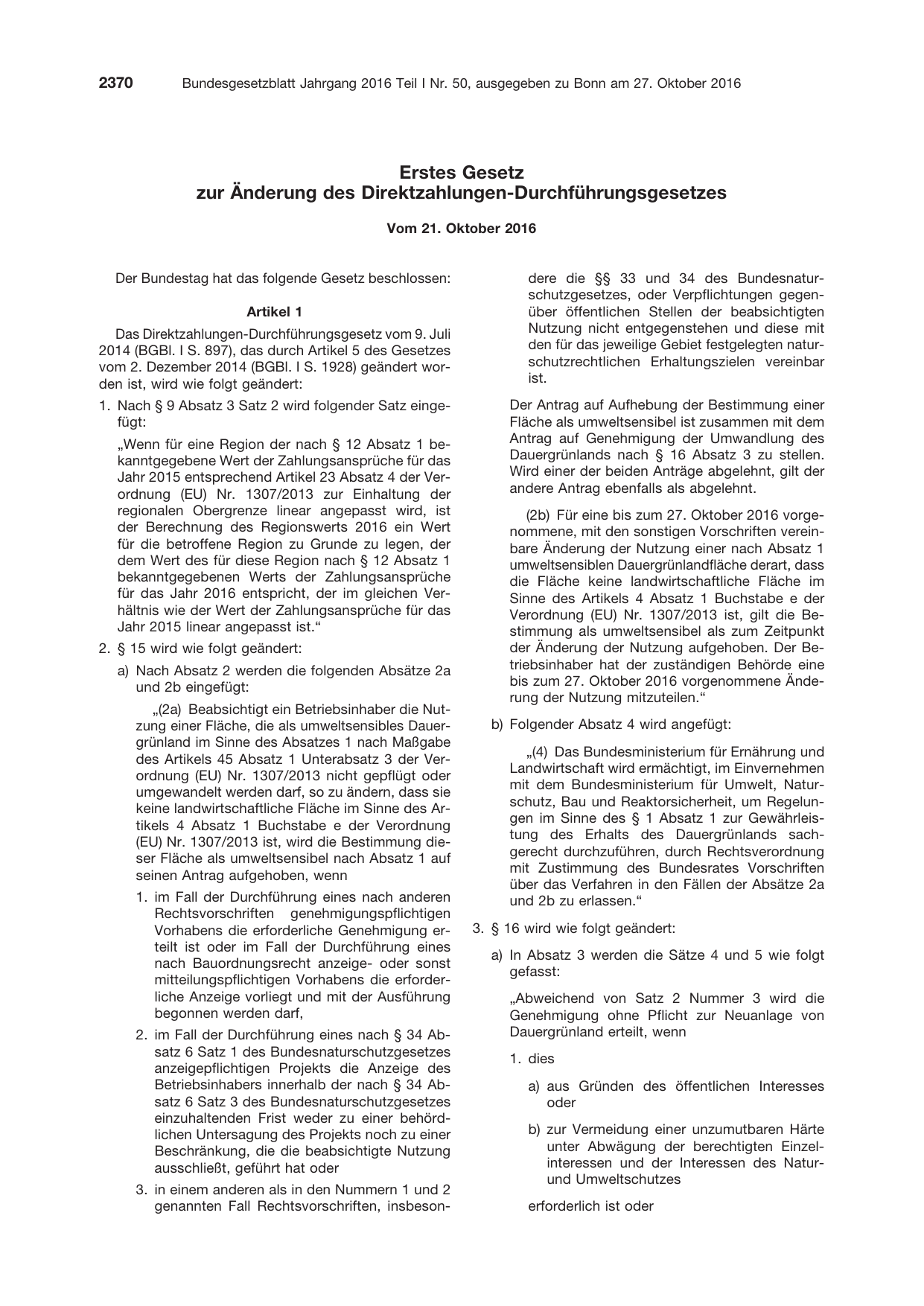 BGBl. 2016, Seite 2370 — Originalseite als Abbildung