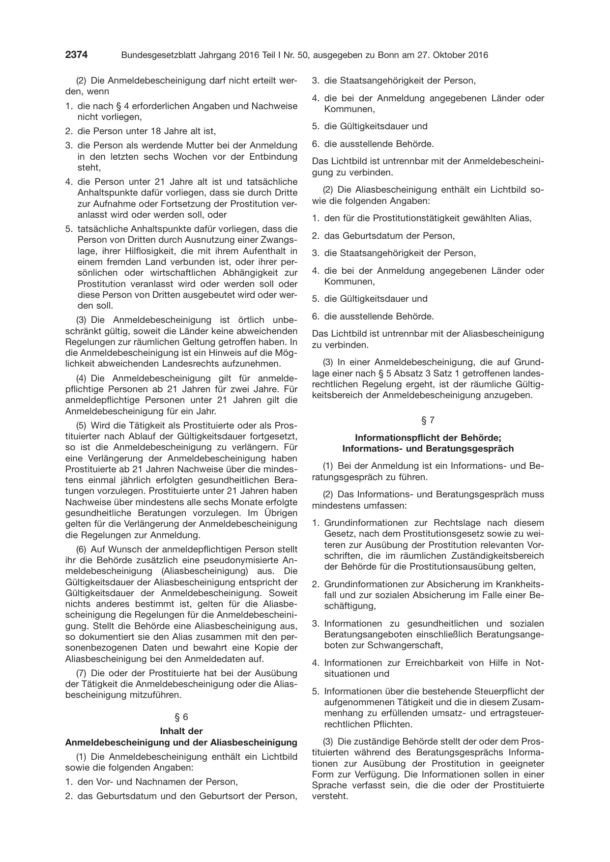 BGBl. 2016, Seite 2374 — Originalseite als Abbildung