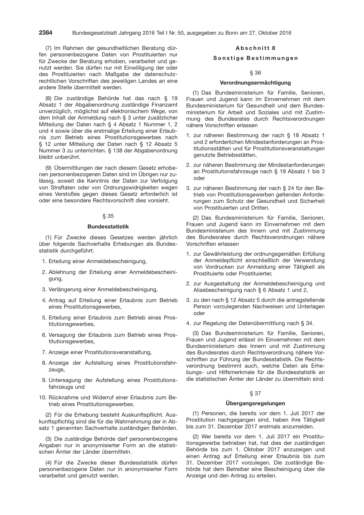BGBl. 2016, Seite 2384 — Originalseite als Abbildung