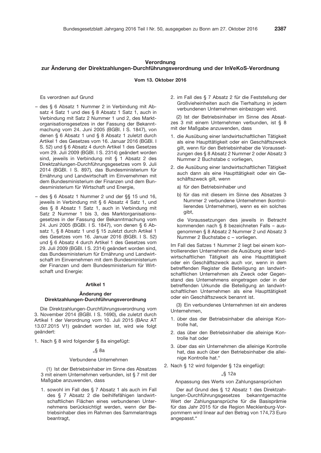 BGBl. 2016, Seite 2387 — Originalseite als Abbildung
