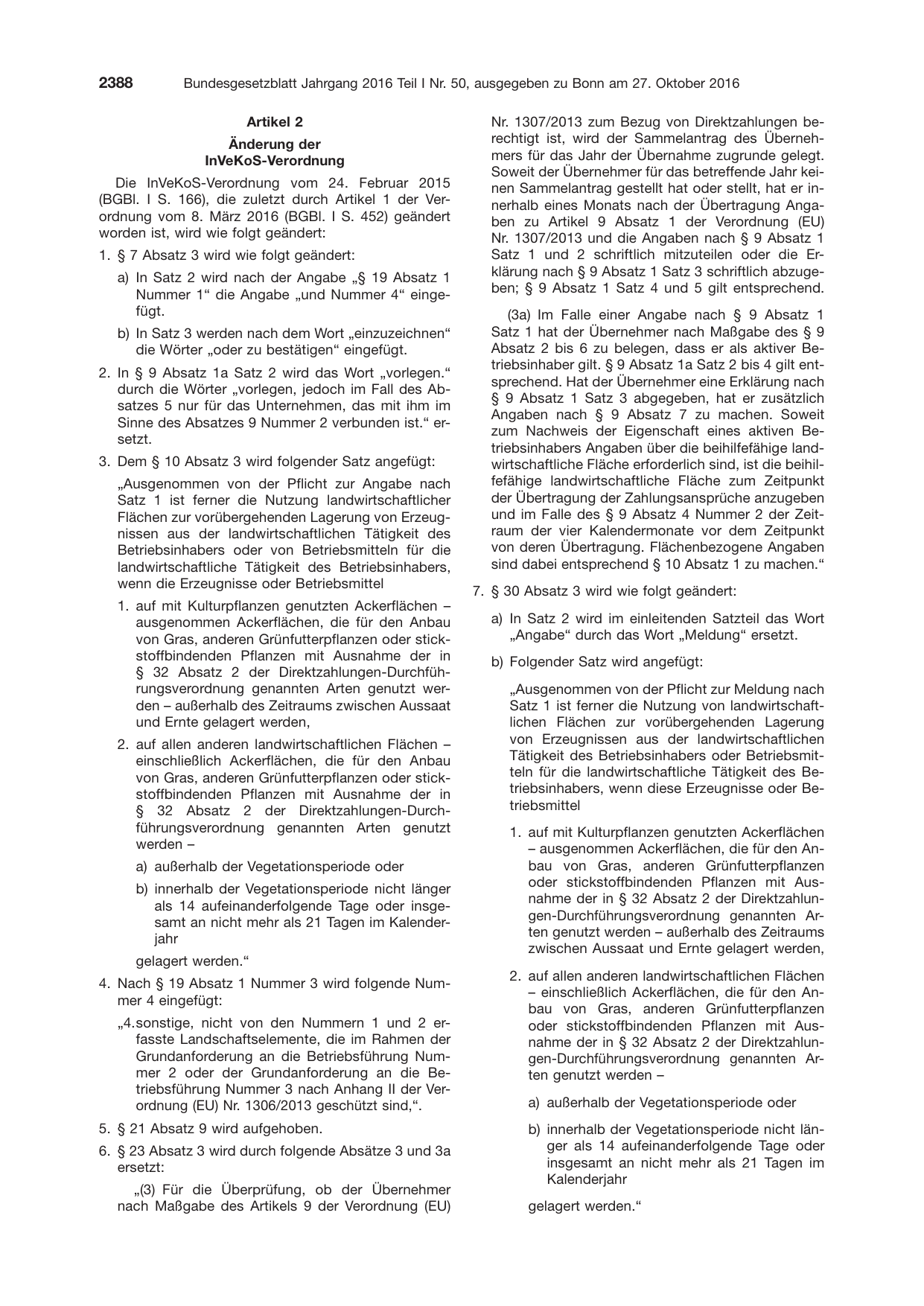 BGBl. 2016, Seite 2388 — Originalseite als Abbildung