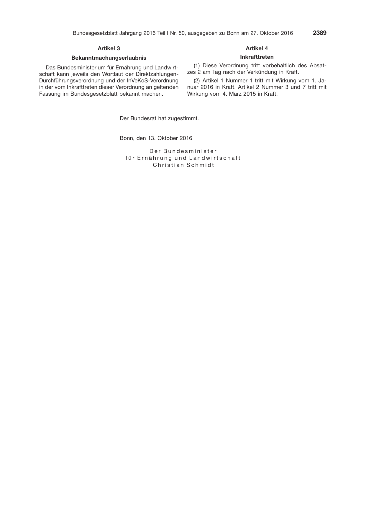 BGBl. 2016, Seite 2389 — Originalseite als Abbildung