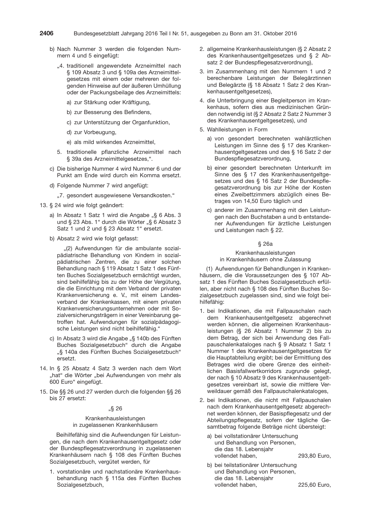 BGBl. 2016, Seite 2406 — Originalseite als Abbildung