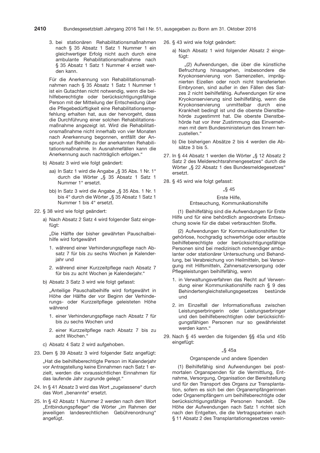 BGBl. 2016, Seite 2410 — Originalseite als Abbildung