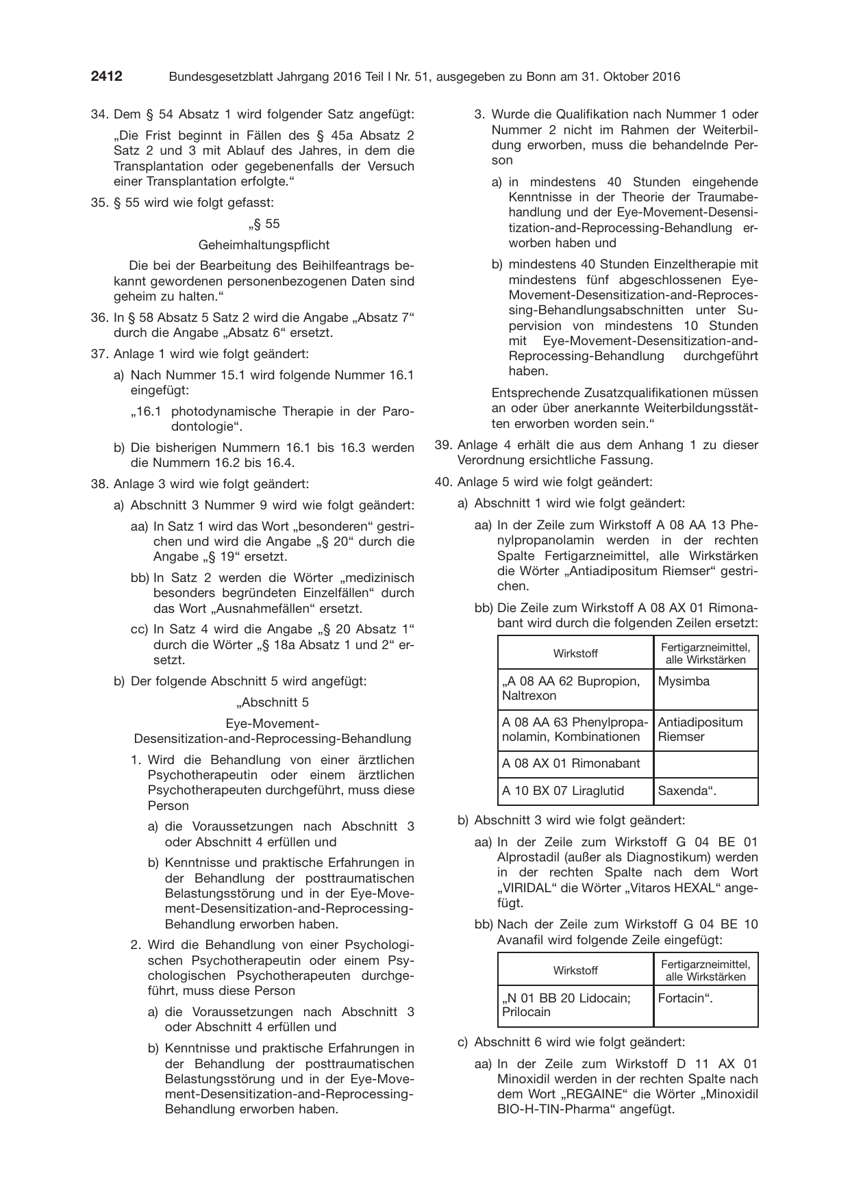 BGBl. 2016, Seite 2412 — Originalseite als Abbildung