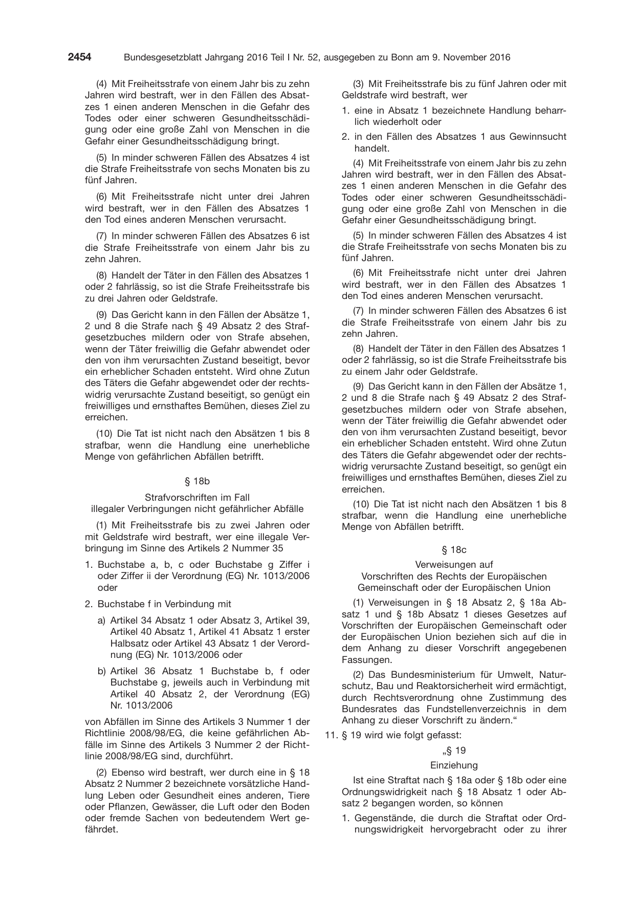 BGBl. 2016, Seite 2454 — Originalseite als Abbildung