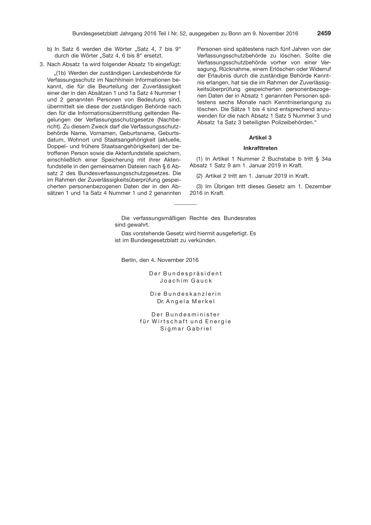 BGBl. 2016, Seite 2459 — Originalseite als Abbildung
