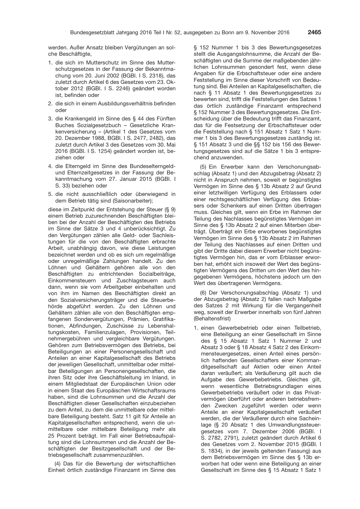 BGBl. 2016, Seite 2465 — Originalseite als Abbildung
