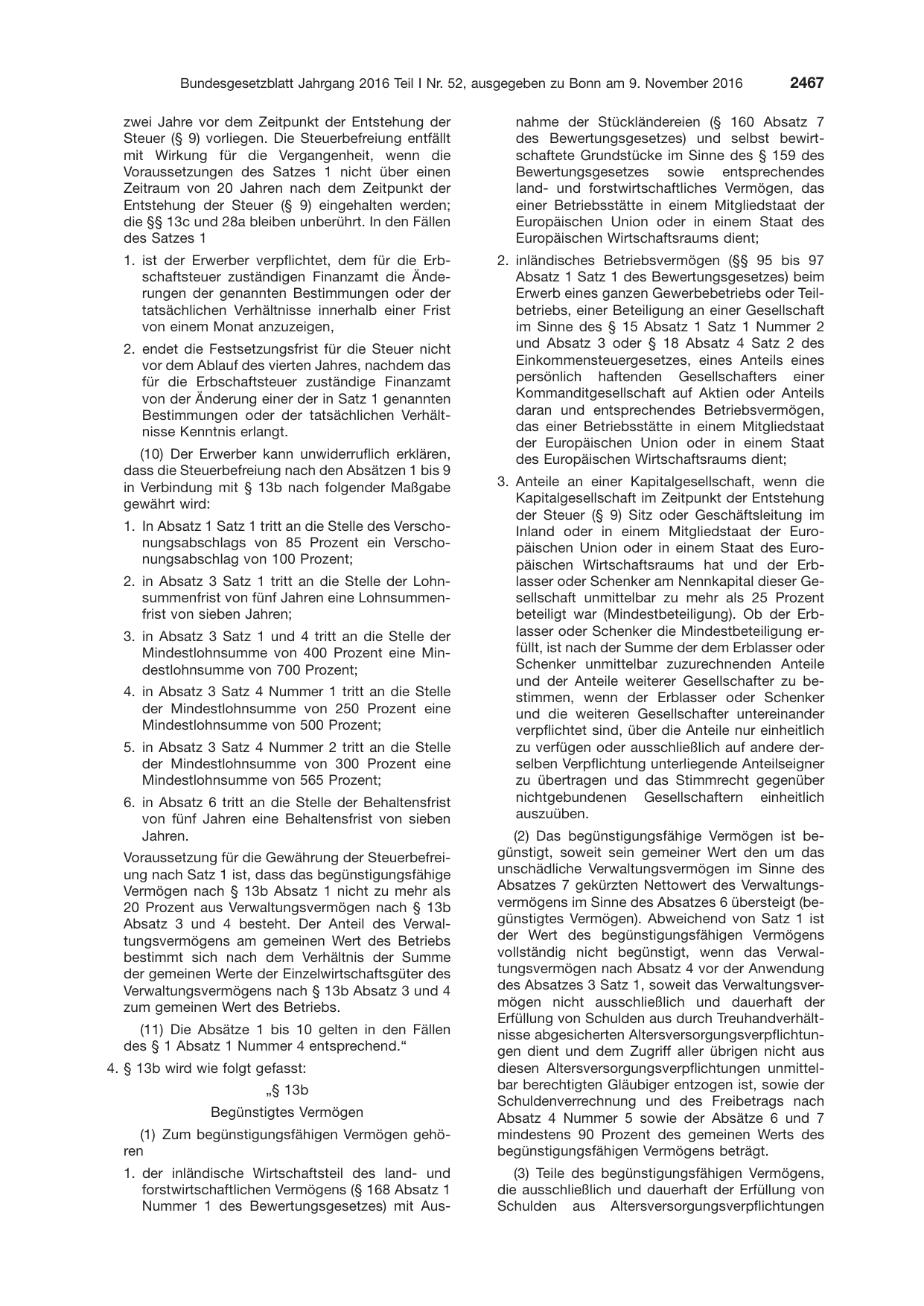 BGBl. 2016, Seite 2467 — Originalseite als Abbildung