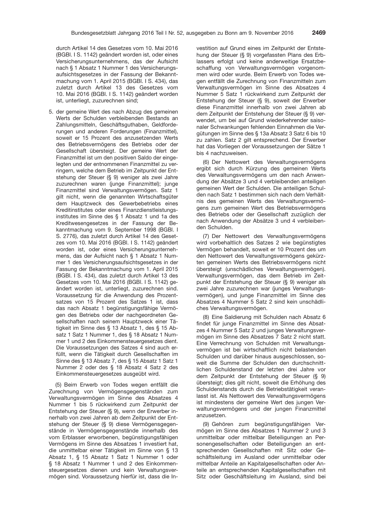 BGBl. 2016, Seite 2469 — Originalseite als Abbildung