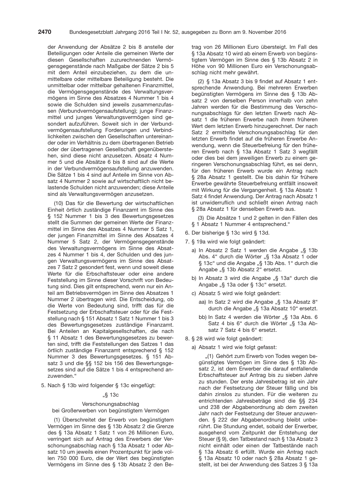 BGBl. 2016, Seite 2470 — Originalseite als Abbildung