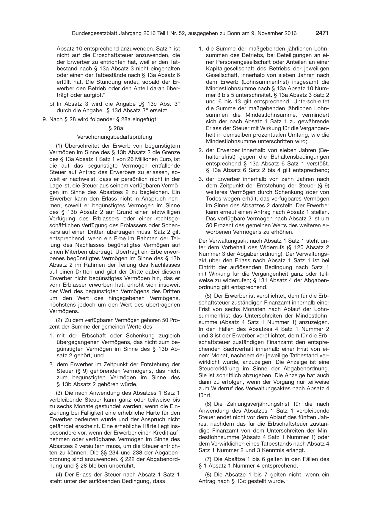 BGBl. 2016, Seite 2471 — Originalseite als Abbildung