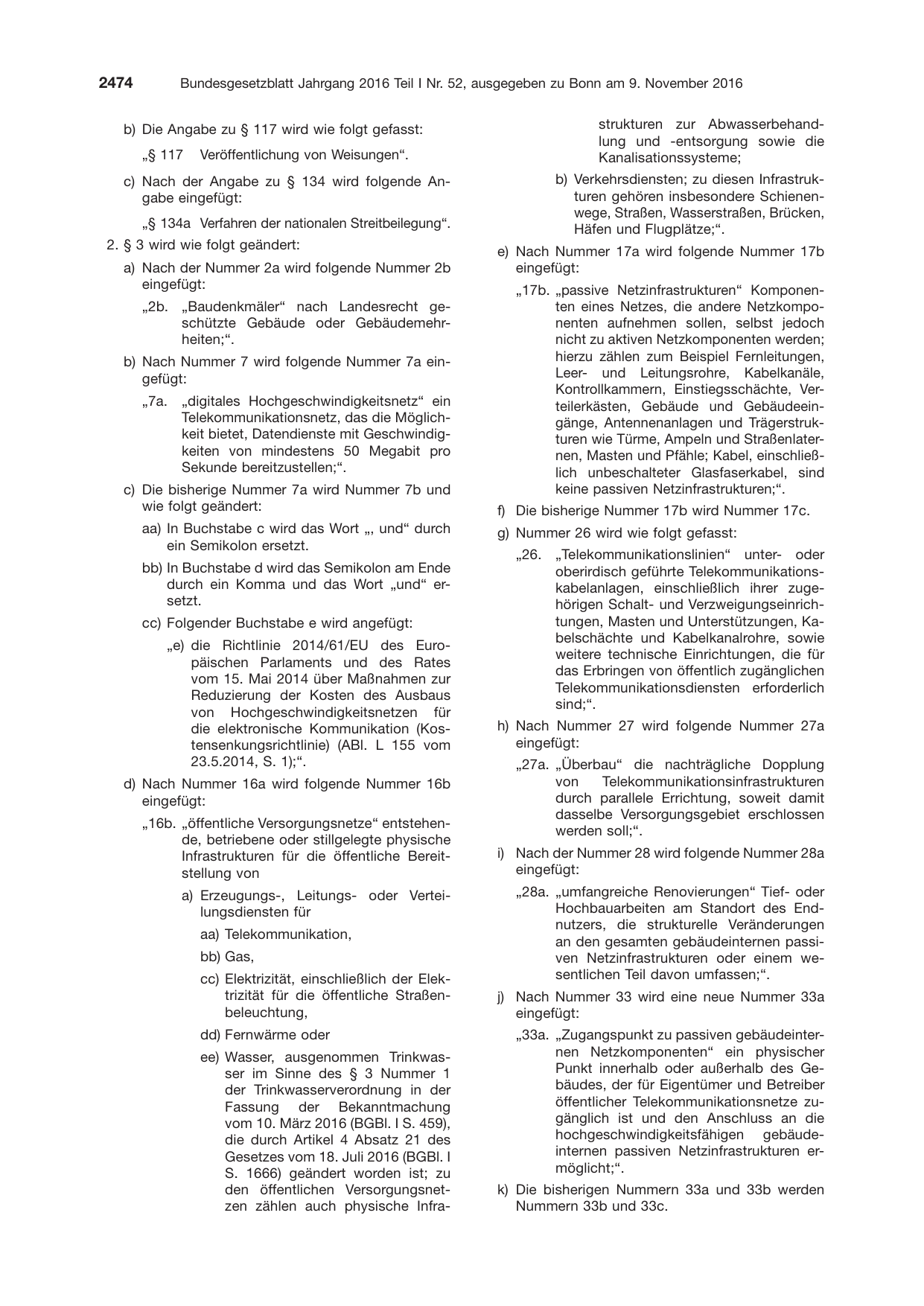 BGBl. 2016, Seite 2474 — Originalseite als Abbildung