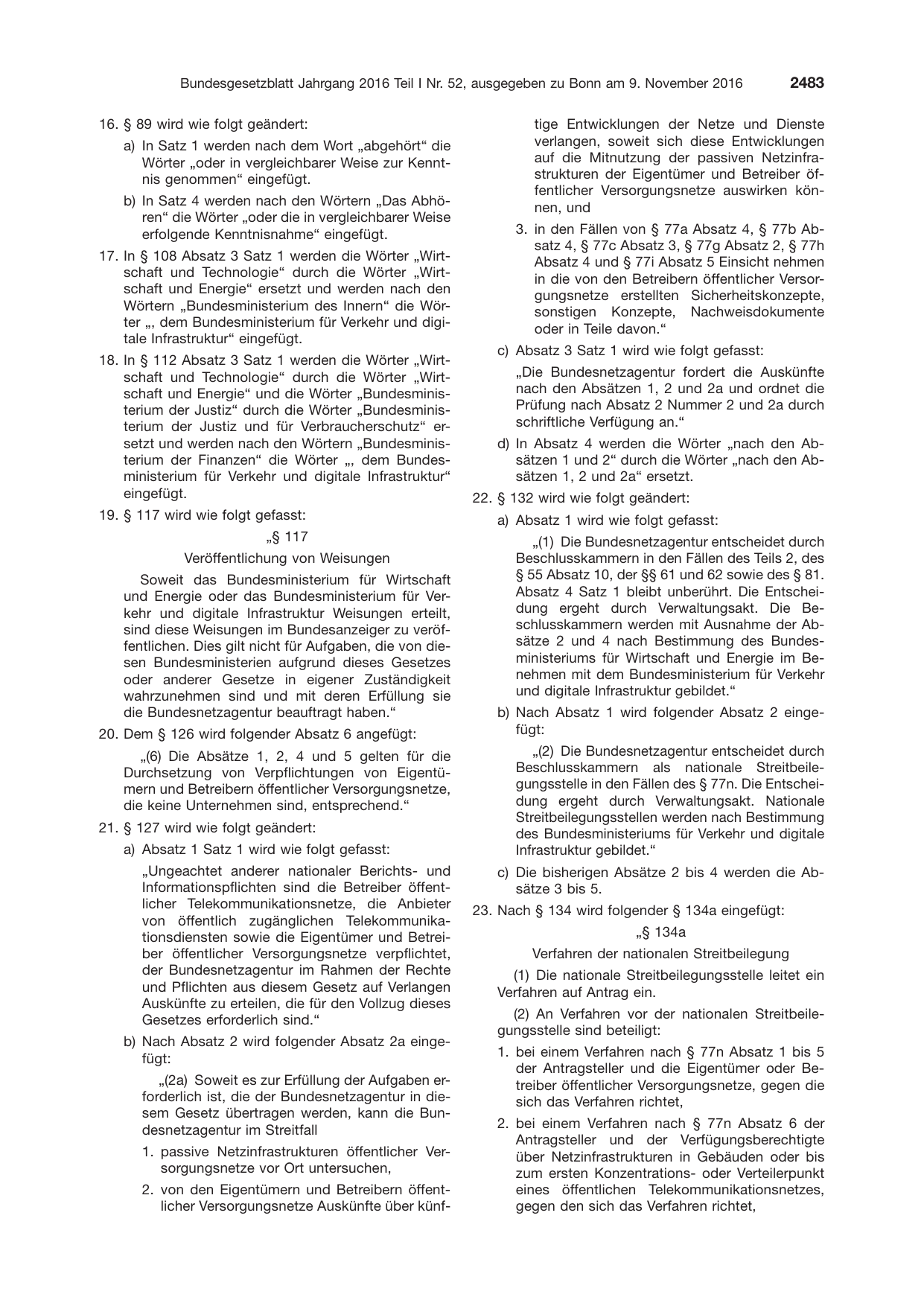 BGBl. 2016, Seite 2483 — Originalseite als Abbildung