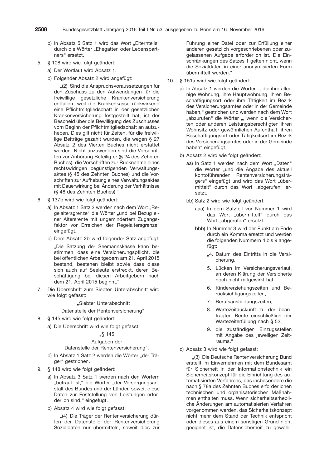 BGBl. 2016, Seite 2508 — Originalseite als Abbildung