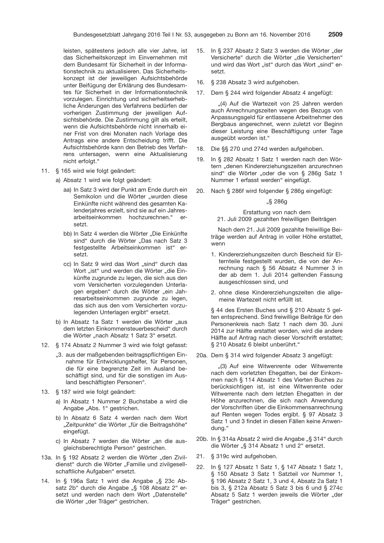 BGBl. 2016, Seite 2509 — Originalseite als Abbildung