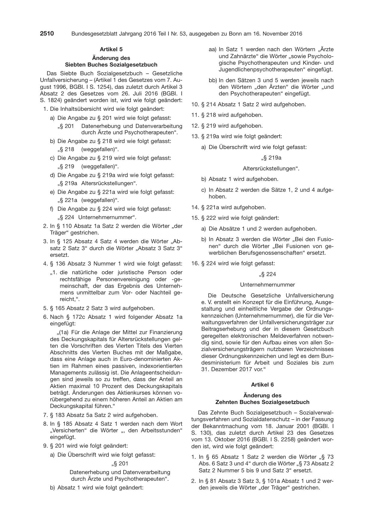 BGBl. 2016, Seite 2510 — Originalseite als Abbildung