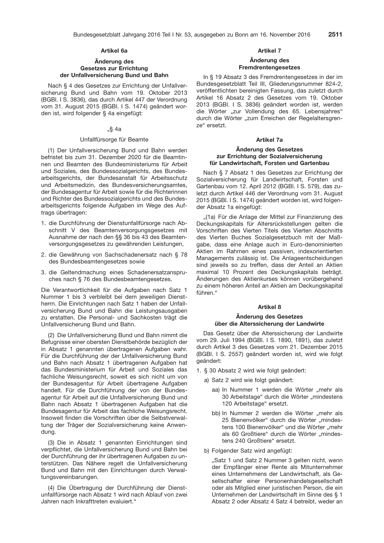 BGBl. 2016, Seite 2511 — Originalseite als Abbildung