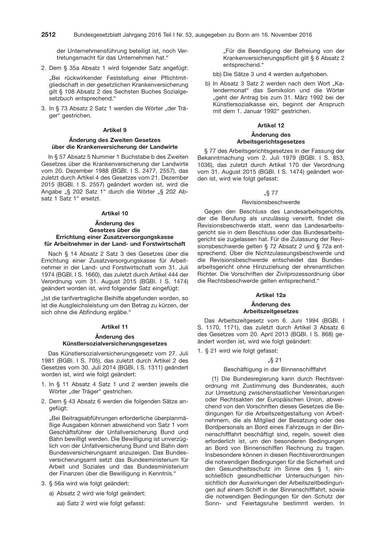 BGBl. 2016, Seite 2512 — Originalseite als Abbildung
