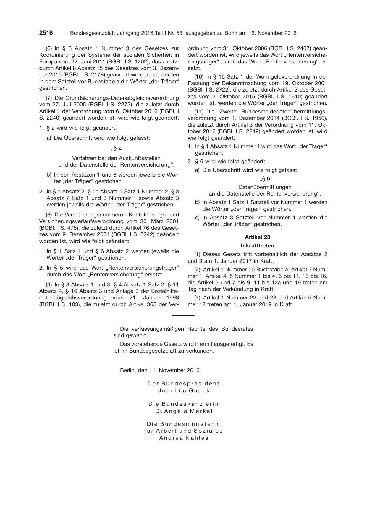 BGBl. 2016, Seite 2516 — Originalseite als Abbildung