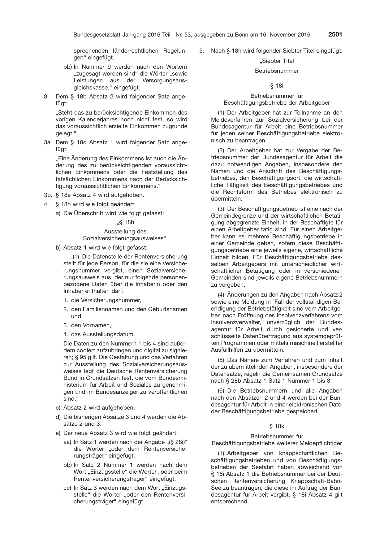 BGBl. 2016, Seite 2501 — Originalseite als Abbildung