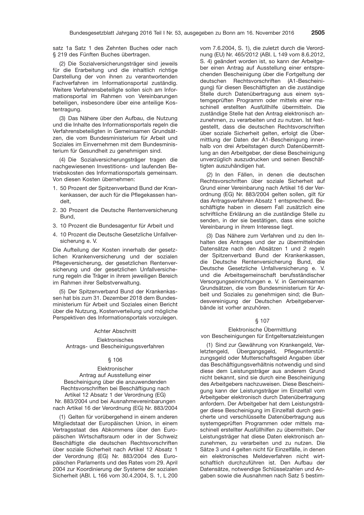 BGBl. 2016, Seite 2505 — Originalseite als Abbildung