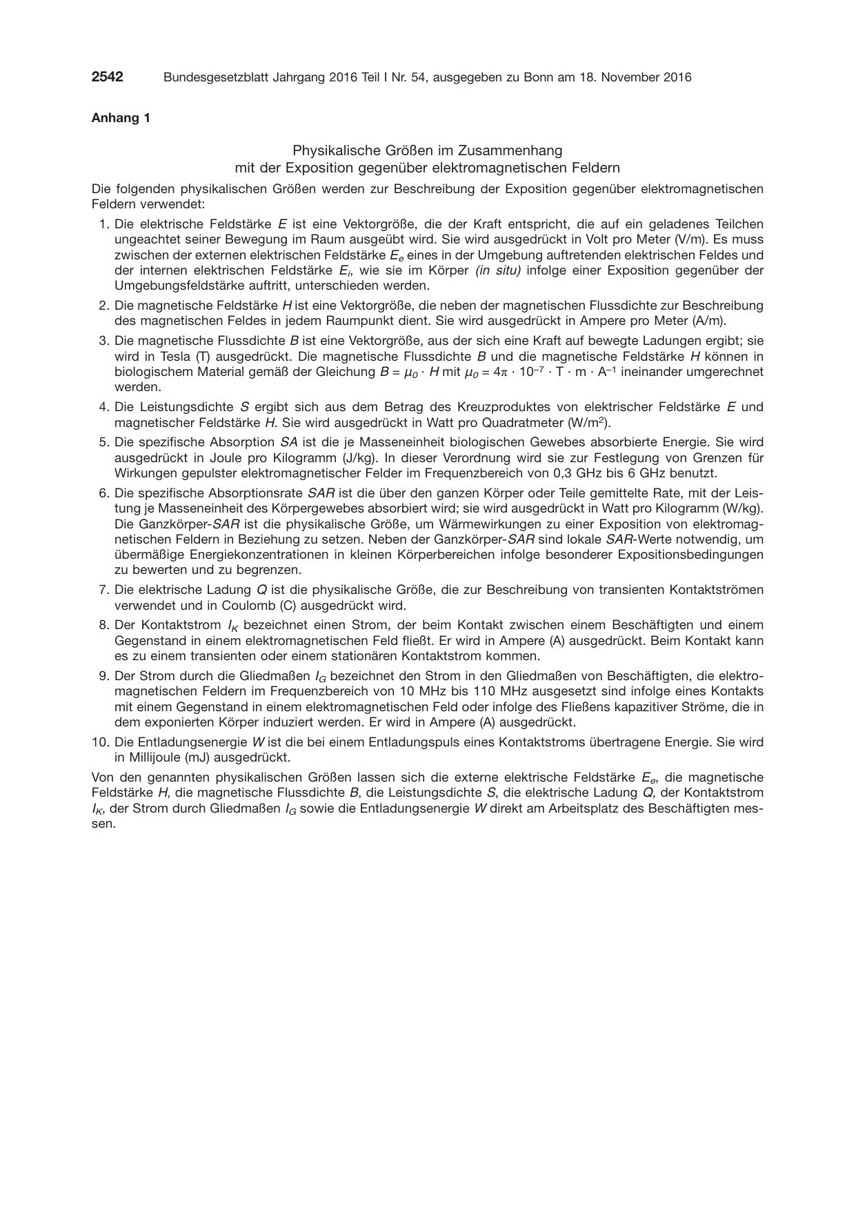 BGBl. 2016, Seite 2542 — Originalseite als Abbildung