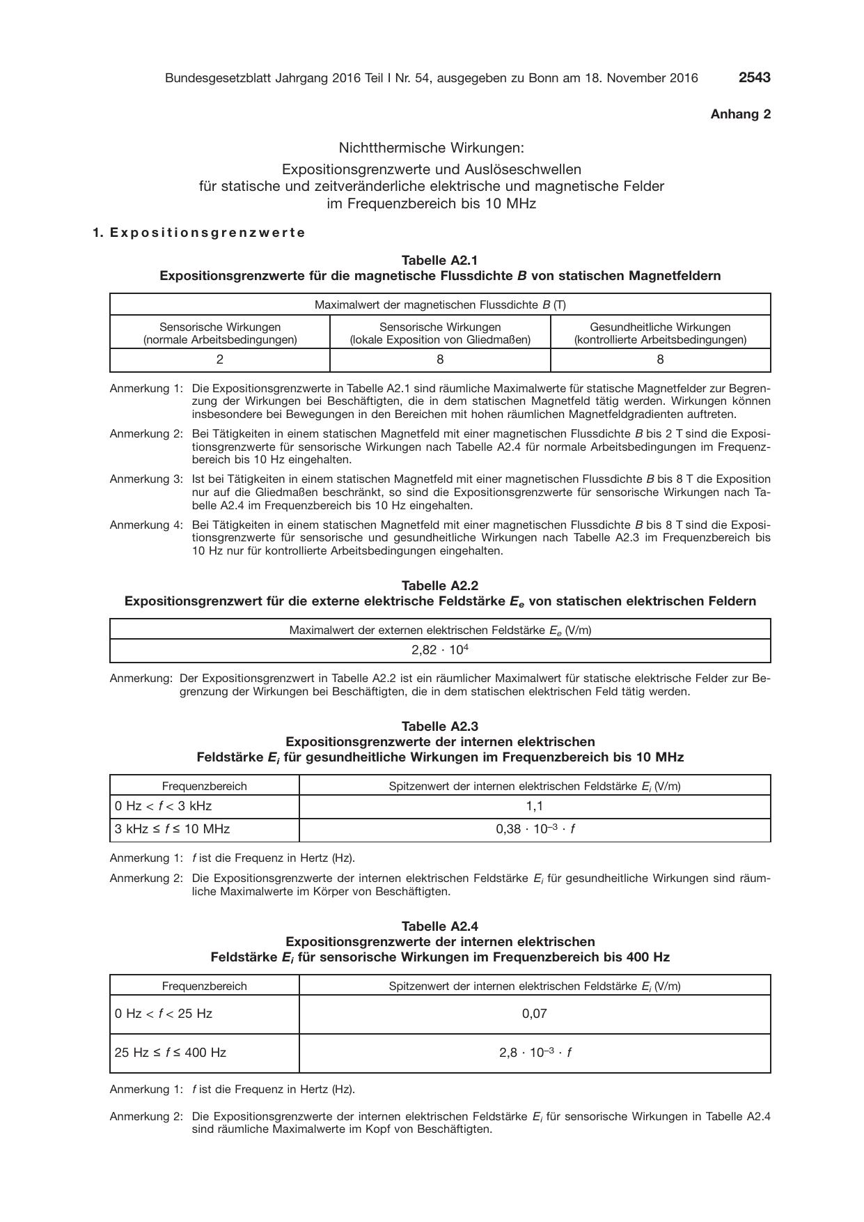 BGBl. 2016, Seite 2543 — Originalseite als Abbildung