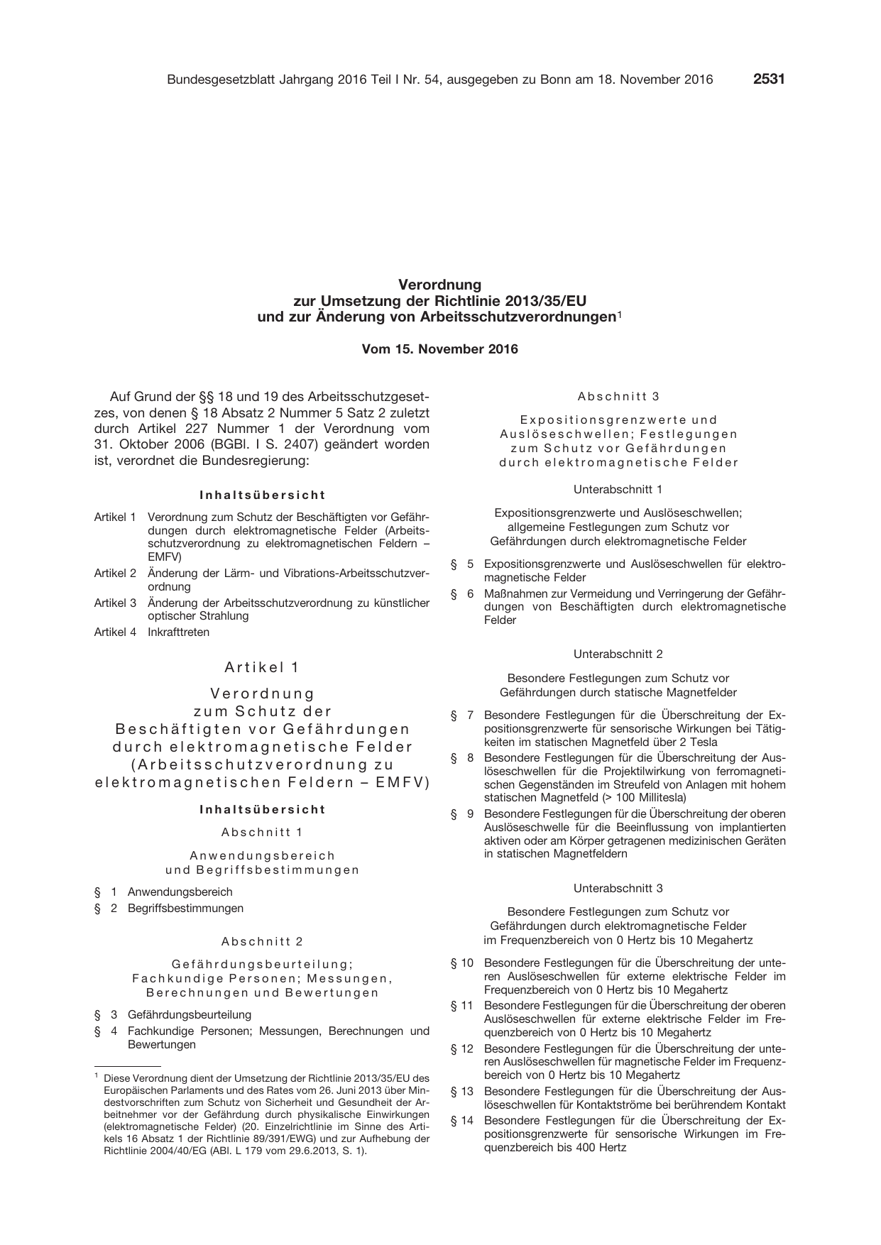 BGBl. 2016, Seite 2531 — Originalseite als Abbildung